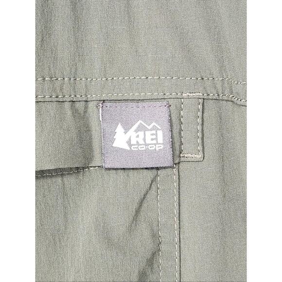 REI Co Op Convertible Hiking Pants Womens 14 Green Relaxed Fit Zip Off Cargo - Picture 6 of 16